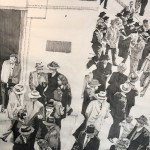 Afternoon at Calle Real. 1948. Ink on paper. 37 x 25 inches. 2021